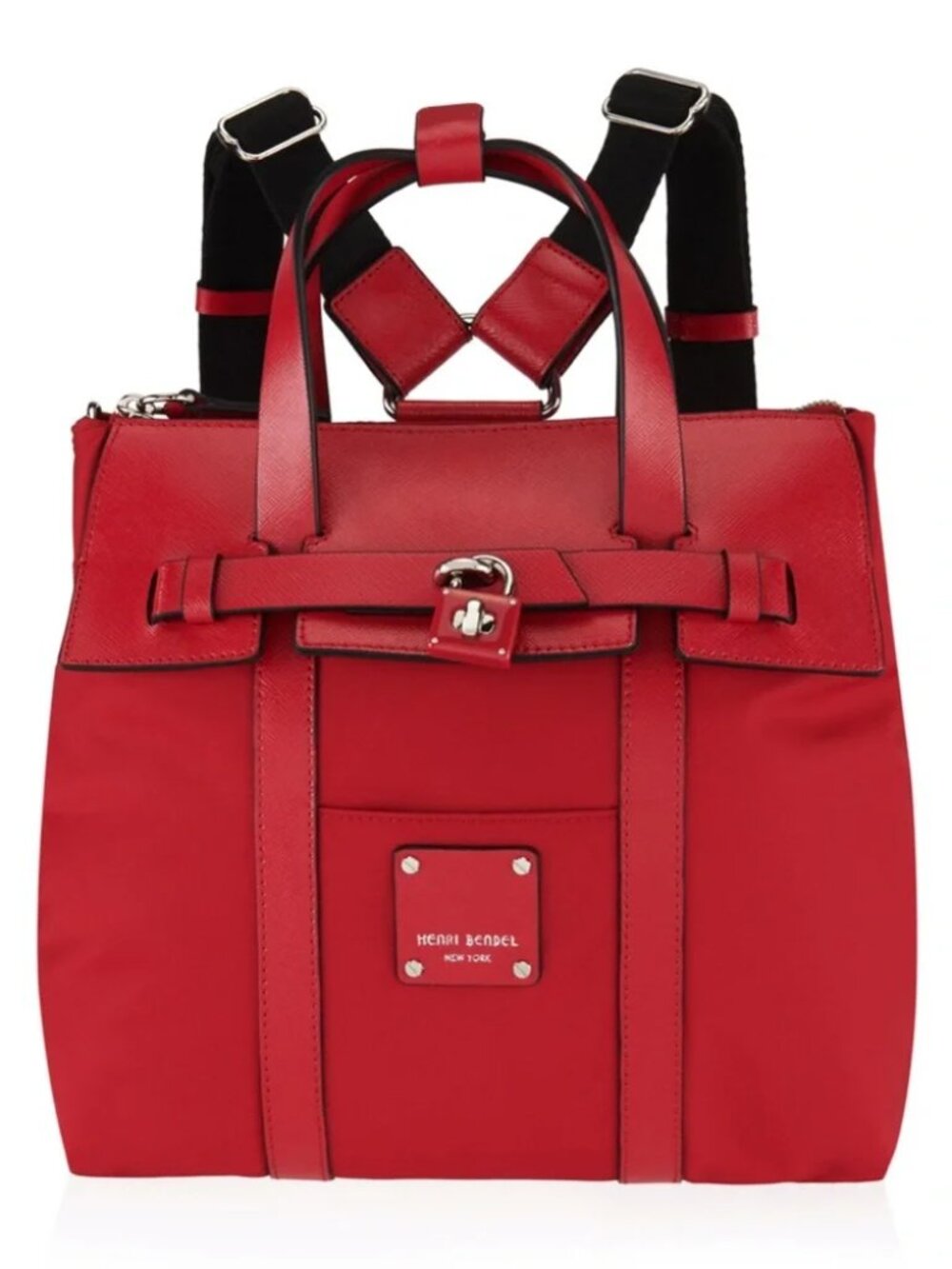 100% Authentic Henri Bendel Jetsetter Red Leather Backpack